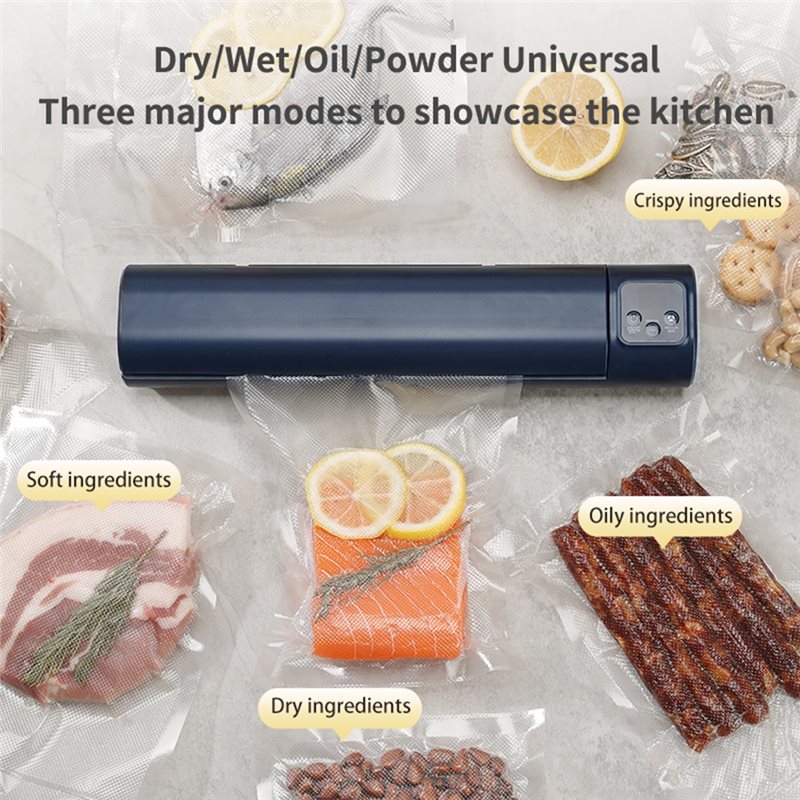Food Vacuum Sealer Machine - Портативный вакуумный упаковщик DT15, беспроводной перезаряжаемый
