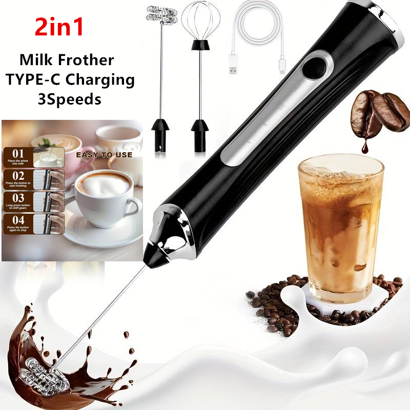 Electric Milk Frother Handheld - Беспроводной электрический вспениватель молока и взбиватель