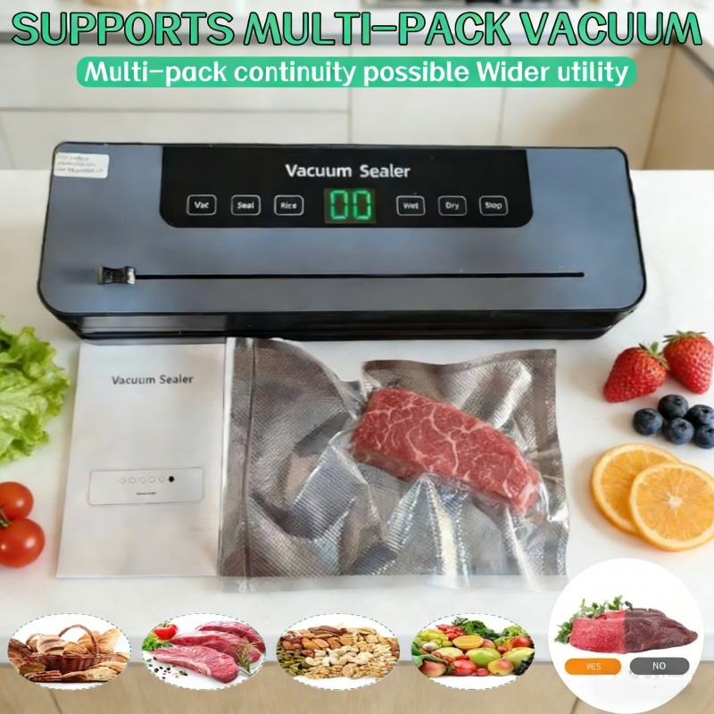 Food Vacuum Sealer Machine - Автоматический электрический вакуумный упаковщик 6-в-1 для